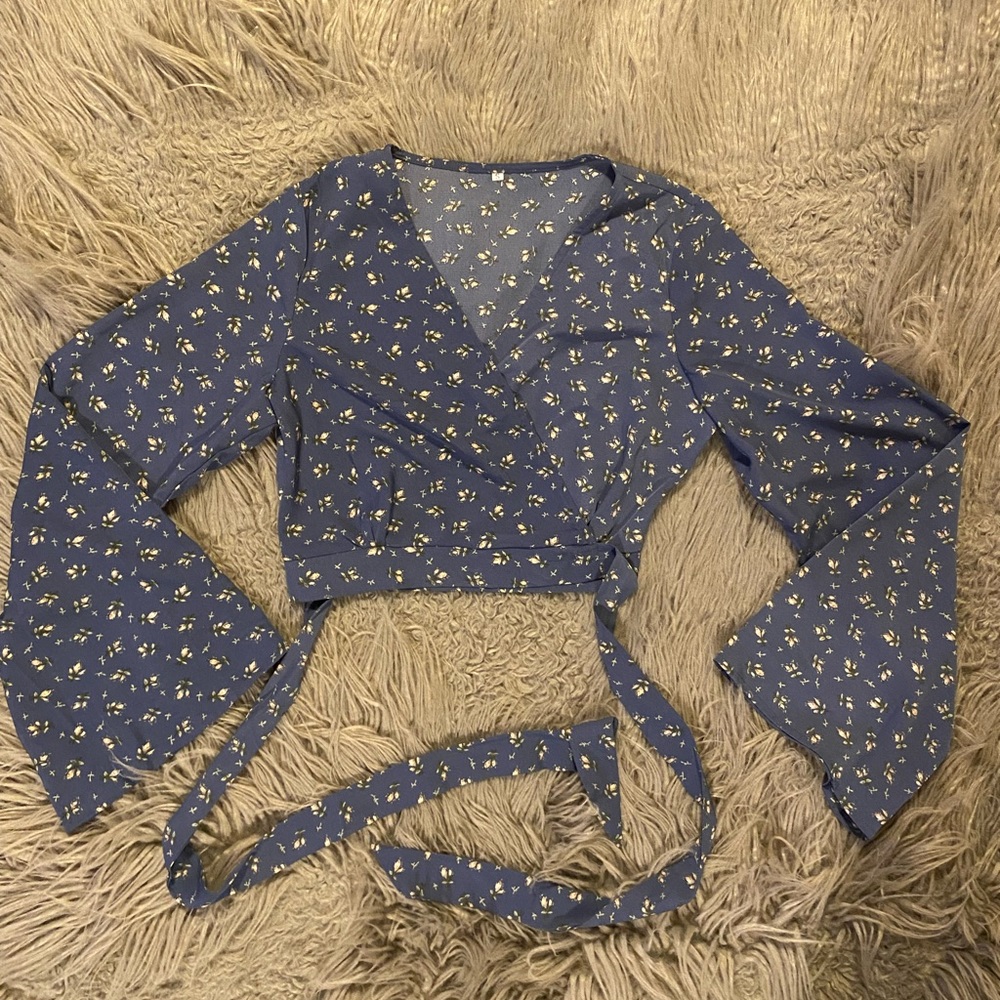 SheIn Cropped Floral Blouse